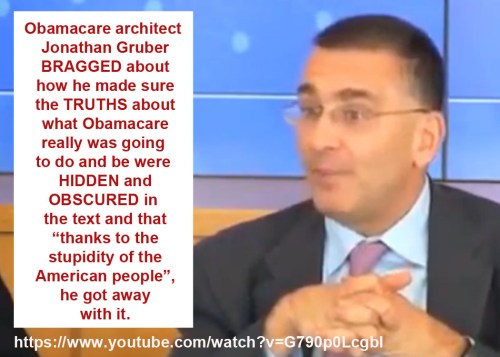Ocare architect brags about stupid Americans