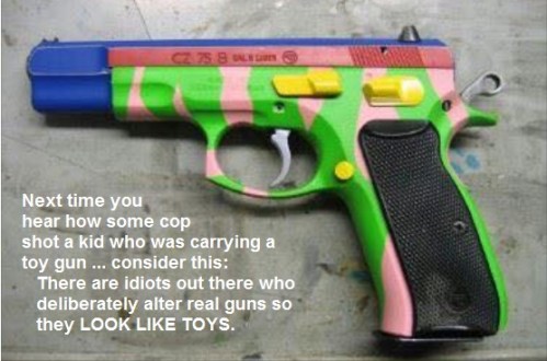 Real gun in toy camo