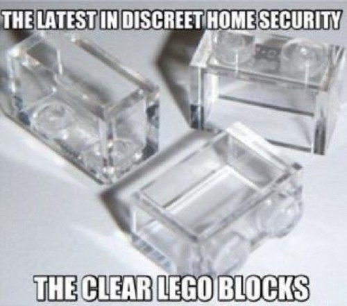 SECURITY Clear Lego blocks