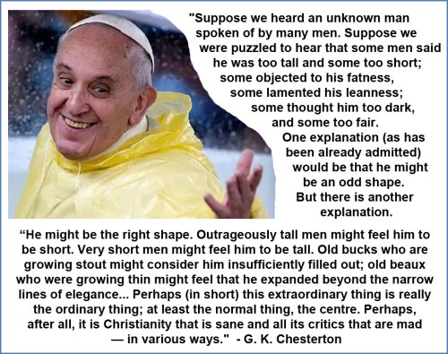 2015_01 Pope in Manila w Chesterton quot