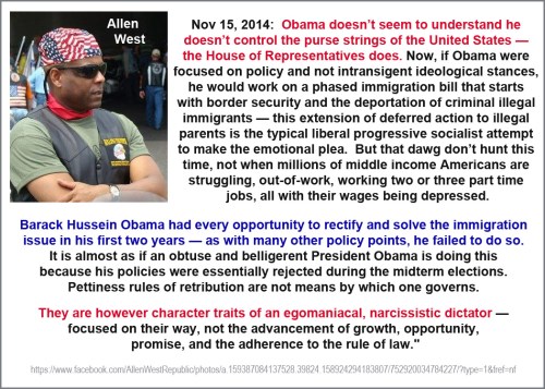 2014_11 15 Allen West on Obama's immigration ploy