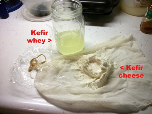 Making kefir cheese b