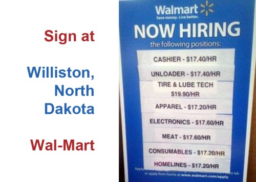 2014_07 Walmart hiring sign Williston ND