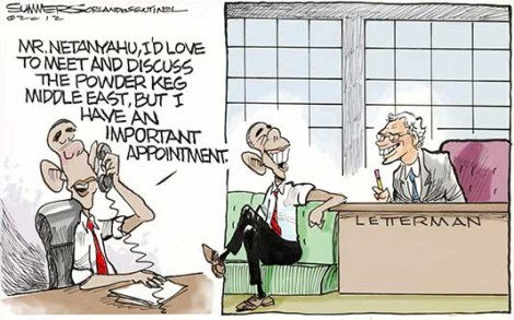 BHO Netanyahu Letterman