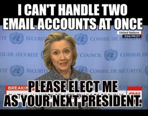 HILLARY can't handle 2 email accts
