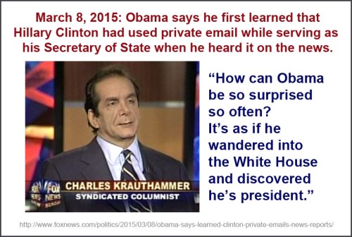 Krauthammer - Obama surprised