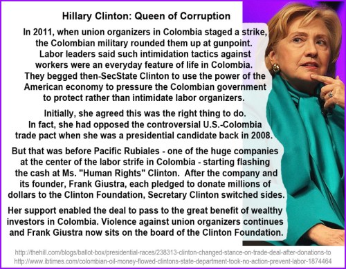 2015_04 Clinton Foundation and Colombia trade pact