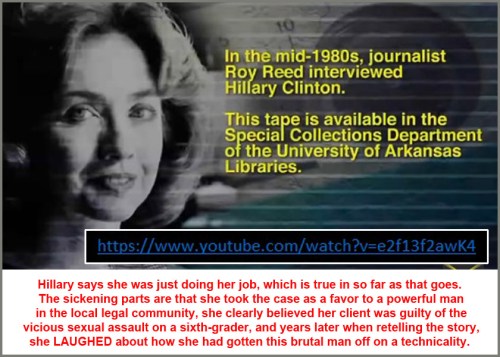 Hillary Clinton laughs about rapist