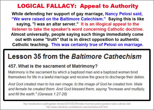 2015_05 Pelosi Logical Fallacy Baltimore Catechism