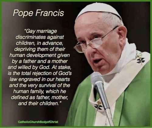 Pope Francis on gay marriage