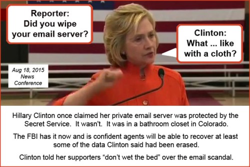 2015_08 18 Hillary Clinton did I wipe with a cloth