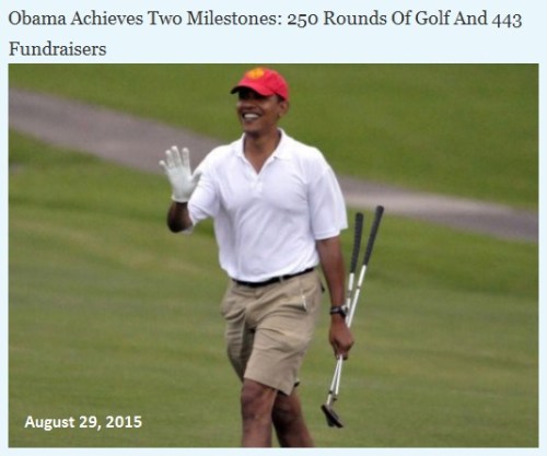 2015_08 29 Obama golf and fund raisers