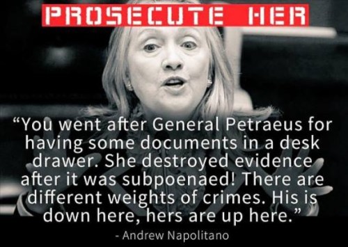 HILLARY Napolitano says prosecute her