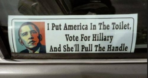 HILLARY Obama toilet