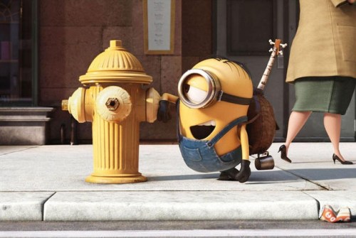 Minion chats with fireplug