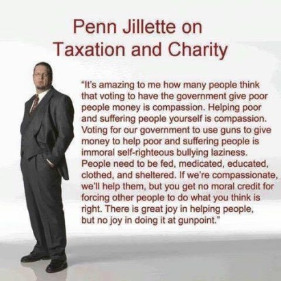 Penn Jillette on taxation and charity