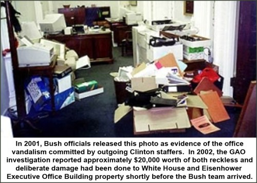 2001 Clinton staff damage