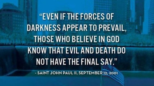 2001_09 12 JP II Evil does not prevail