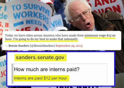 2015_11 10 Hypocrisy Sanders intern wage