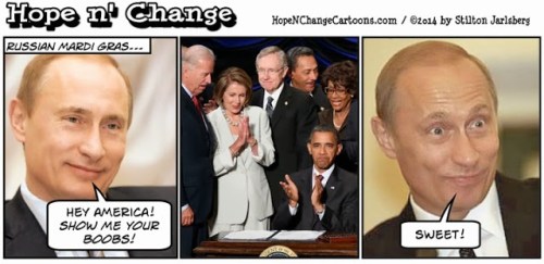 OBAMA PUTIN TOON boobs PN