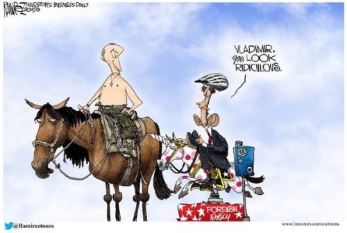 OBAMA PUTIN TOON horsies PN