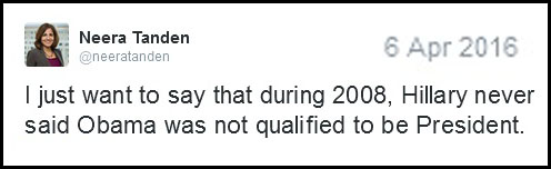 2016_04 06 Tanden tweet Hillary