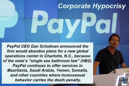 PAYPAL hypocrisy