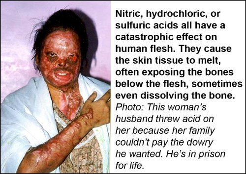 2016 Nitric acid on human flesh