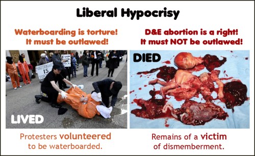 Liberal Hypocrisy waterboarding D&amp;E