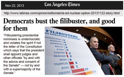 2013_11 22 LA Times on filibuster busting