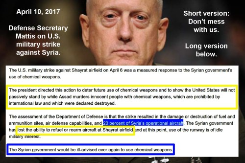 2017_04 10 Mattis on Syria strike