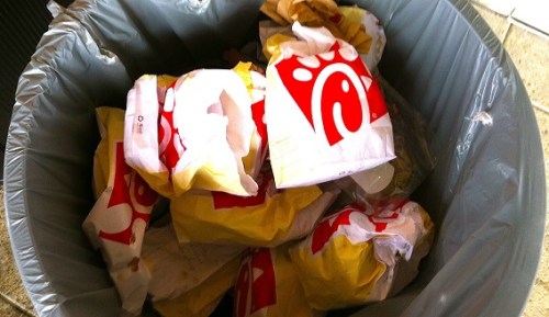 Chick-Fil-A in trash