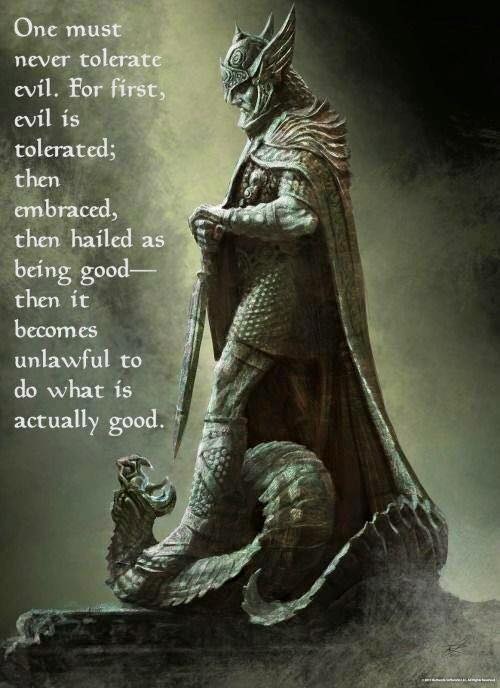 Never tolerate evil