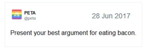 2017_06 28 PETA bacon tweet