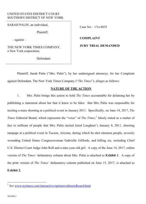 2017_06 Palin suing NYT