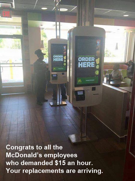 MINIMUM WAGE McD's machines