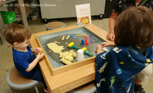 2017_07 26 Alex Alessia at Children's Museum dough