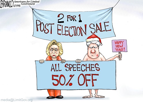 2016 Clintons half off toon by Branco
