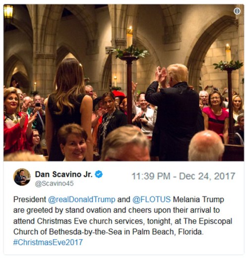2017_12 24 Trumps arr at church