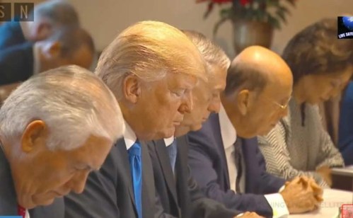 2017_12 Trump begins cabinet mtg w prayer by Ben Carson