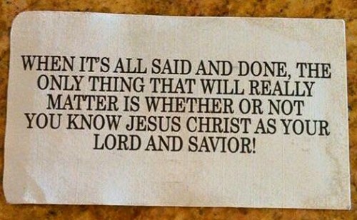 When all is said and done Jesus