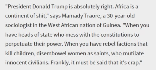 2018_01 12 Africa is a crap continent