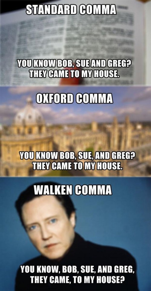 Comma standard oxford walken