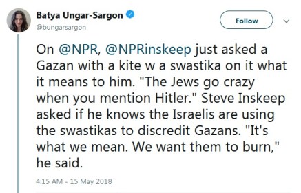 2018_05 15 Gazan wants Jews to burn