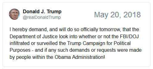 2018_05 20 Trump tweet