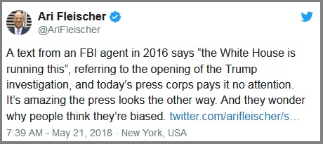 2018_05 21 Ari Fleischer tweet