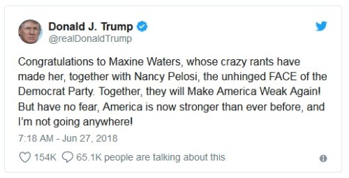 2018_06 27 Trump tweet