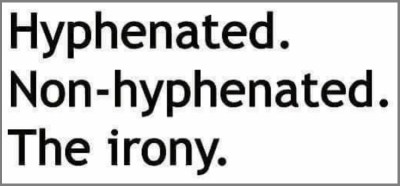 2018 Hyphenated irony