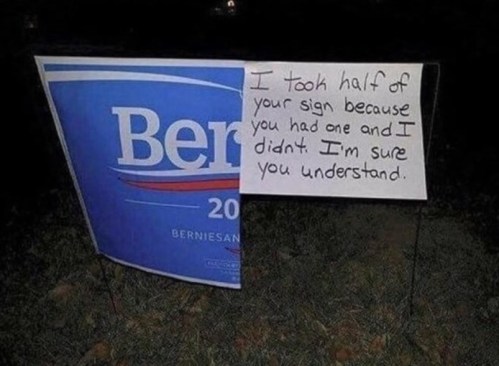 2018 Bernie sign LOL