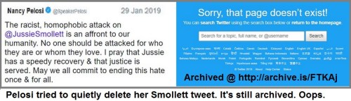 2019_01 29 Pelosi Smollett tweet